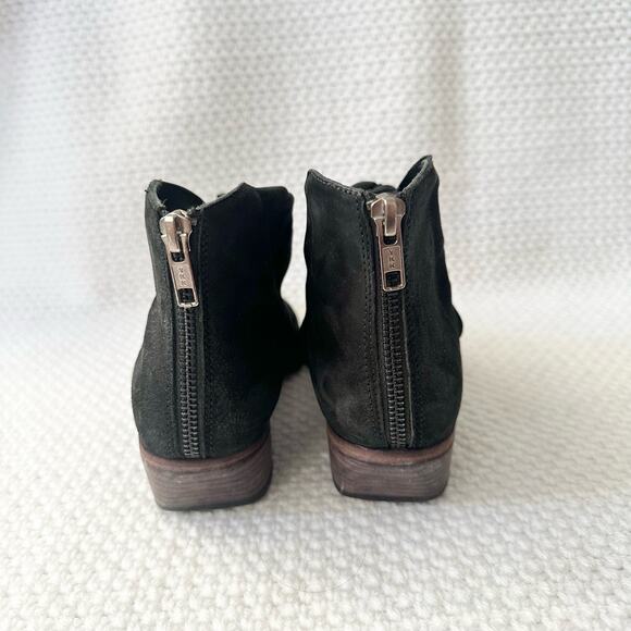 LD Tuttle The Marble Twist Knot Black Leather Pointed Ankle Boot Booties 37 - Picture 8 of 12